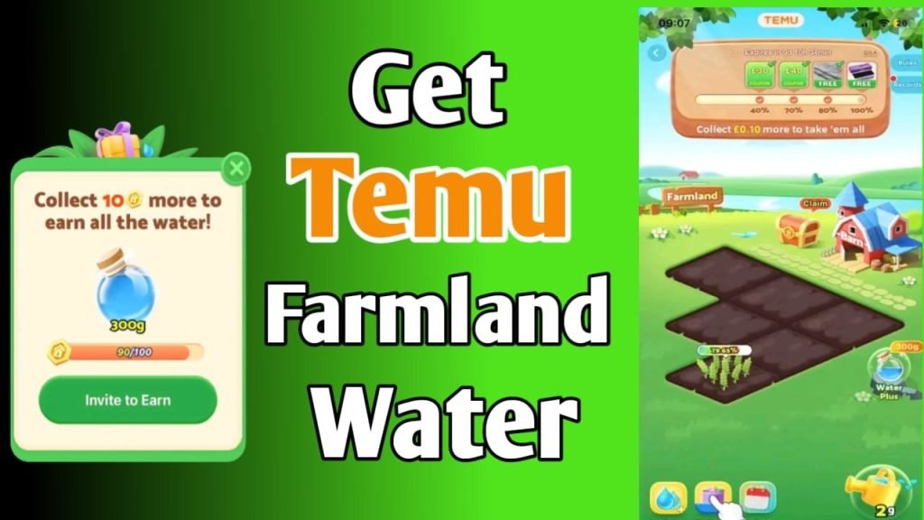 How to get more water on Temu farmland